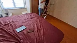 Latina maid seduced by massage