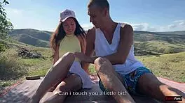 public agent - pickup cute teen and fucked her in public mountains creampie