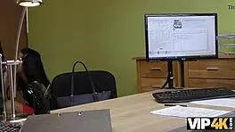 Vip4k Brunette Undresses Due To Unemployment