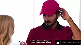 petite blonde tutor emma starletto caught with delivery boy in quick cram session