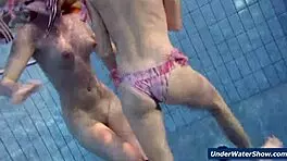 horny girls: 'let's strip each other in the pool'