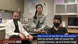 stacy shepard blonde nurse backstage in hospital treating patient in latex gloves and pigtails