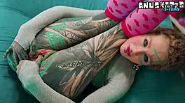 skinny tattooed sluts anal masturbation fingering toys stretch tight asshole