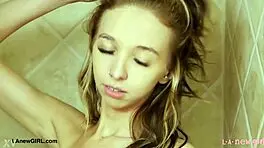 sweet teen blonde reveals sexy body in bath