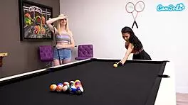 camsoda - two amateur teen lesbians masturbating on pool table 💦