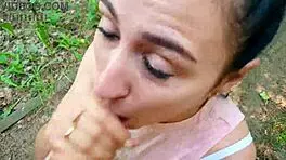 phone vlog ends with risky quickie blowjob in public park