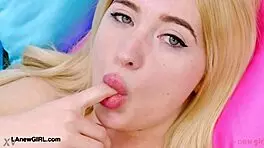 cute teen blonde shows her sexy body