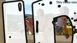 The young female students are learning and playing in the university setting with friends