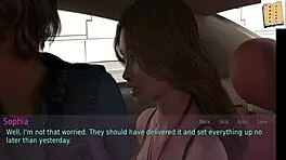 A wife and her companion are playing a game