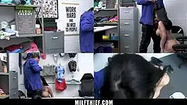 The milf suspect in the shop does anything to avoid cops - milfthief