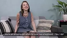 Hot Brunette Virgin Babe Nevet First Time Casting