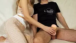 Hot Wife Helps Husband Finish