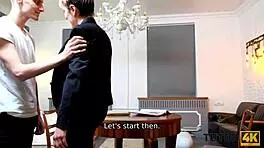 can a tricky boy really drill that mature tutor in stockings?