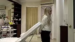 Tiny Blonde Haley Spades Anal Creampie Threesome With Landlord