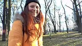 Stripping off jeans after walk!