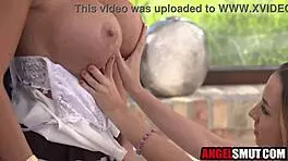 Step mom and step daughter threesome fucked by step uncle?