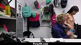 Shoplifting Aria Valencia Blows Officer And Rides Cock