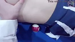 Thai girl on pool table gets hard fucking