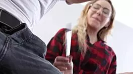 Blonde teen Alexa Flaxy enjoys pussy licking before dick