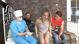 Doctor Gazes at Hymen Physical and Virgin Teen Shagging