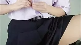 Thai Student Uses Dildo On Pussy, Rubs Intensely, Begs For Cock!