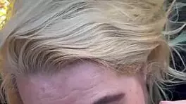 Real hooker receives intense facial in outdoor encounter