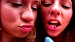 Blonde And Brunette Lesbian Teen Eats Each Other Out