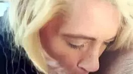 Real hooker receives intense facial in outdoor encounter