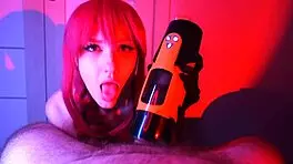 I Satisfy Him With Our New Sex Toy And Finish With A Blowjob