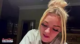 petite mature blonde rubs nipples and fingers twat