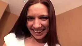 misty haze sucks cock and swallows cum in her sexy pantyhose backstage at the photoshoot