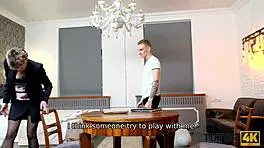 tutor4k teacher in stockings is penetrated very fast by student at home