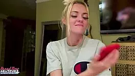 petite mature blonde rubs nipples and fingers twat