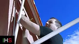 Curious brunette explores outdoor pleasures by the pool
