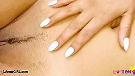 brunette model shows her body