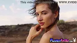 Skinny brunette russian diva taya vais posed nude in desert