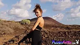 Skinny brunette russian diva taya vais posed nude in desert