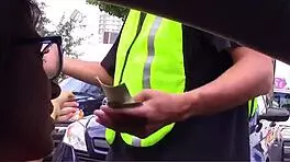 Extra small teen Joseline handles parking ticket anytime with special skills 😏