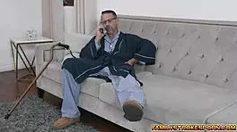 filthy rich old man eats zoe sparx's teen pussy doggystyle