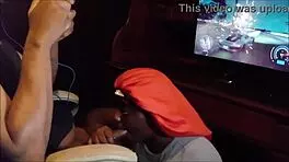 Playing Need for Speed while getting a huge blowjob until she swallows every drop