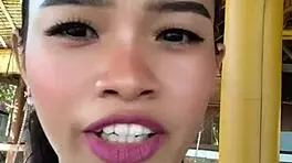 beauty chatting and displaying huge dildo in sexy lingerie costume.