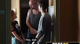 Dirty old man excitedly pays to pound tight young 18+ girl on the table