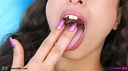 Mesmerizing Brunette Beauty Shows Her Body