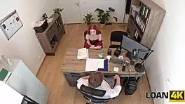 Loan4K's horny redhead Olivia jumps on office cock intensely