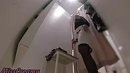 Feeling Exposed After Being Caught Squirting In Public Dressing Room