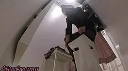 Feeling Exposed After Being Caught Squirting In Public Dressing Room