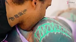 inked babe ass stretched by bbc ends with atm and a facial cumshot