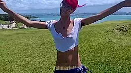 Latina Petite Flashes Nip Slips Upskirts Downblouse Barefoot Braless!