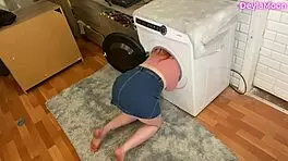 stepmom stuck in washing machine and stepson inserts huge cock into her pussy s1e12