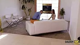 Upset young girl chooses tender old man for love